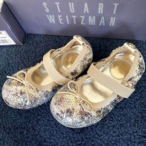 Stewart Weizman Toddler Girl Sparkle Ballet Flats